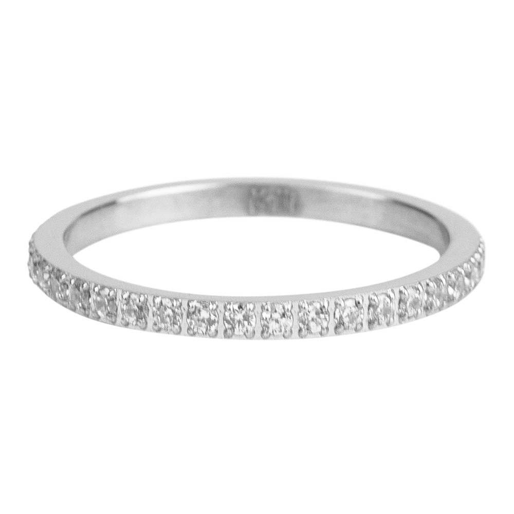 Lichaam Dakloos Bestrooi stalen ring met steentjes smal – zilver (4032) – Dijk Geluk Sieraden